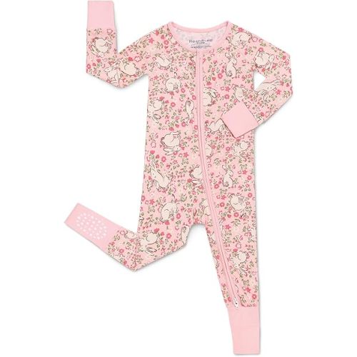 Bamboo Viscose Convertible Baby Footies Pajamas, footies for babies, Zipper Pajamas Baby Girls 0-24M