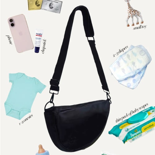 Black Crossbody Compact Diaper Bag | Sling Diaper Bag | citymouse