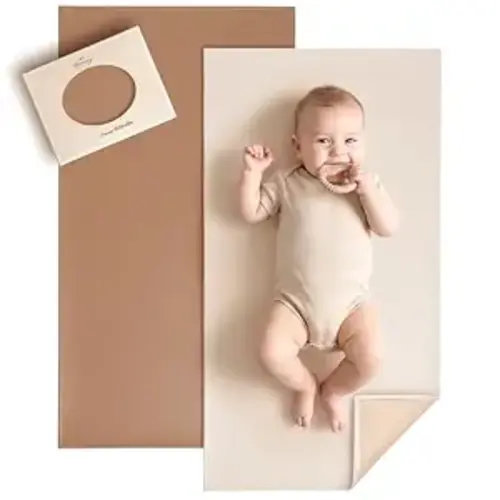 Konssy Faux Leather Waterproof Baby Changing Mat 2 Pack, Regular, 32"x20"
