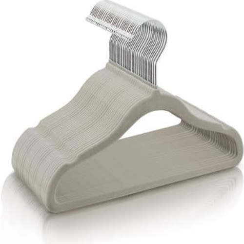 50 Piece Kids Non-Slip Velvet Cloths Hangers with Notched Shoulders, Small