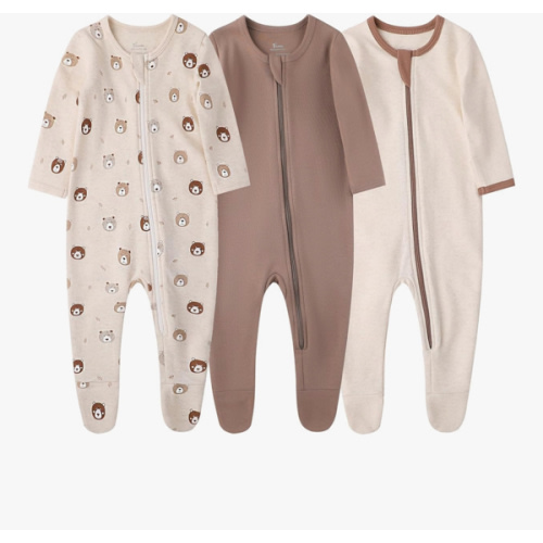 9-12 month O2 BABY Baby Boys Girls Organic Cotton Zip-Front Sleeper Pajamas, Footed Sleep 'n Play