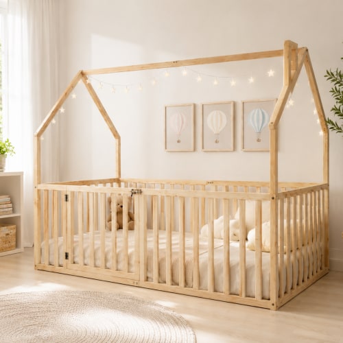 KAI House Floor Bed with High Railings – Mimi Beds
