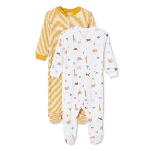 George Infants' Unisex Layette 100% Cotton 2-Pack Sleeper - Walmart.ca