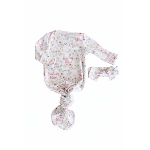 Winnie's Wildflower Personalized Newborn Baby Knot Gown