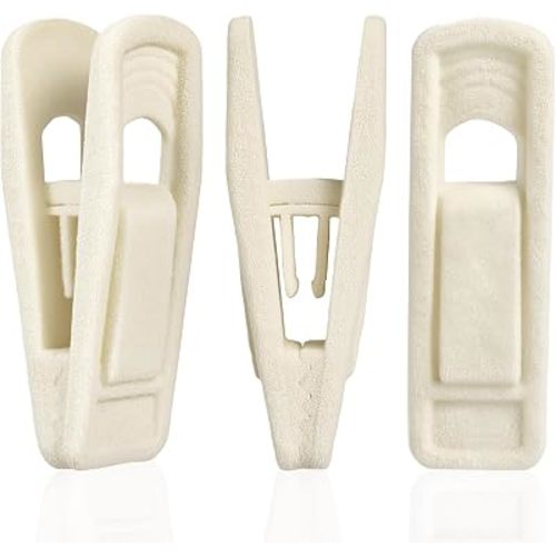 24 Pack Velvet Hanger Clips for Velvet Hangers, Beige