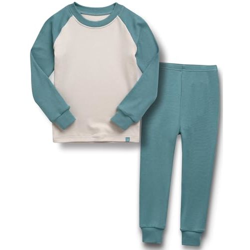 VAENAIT 6M-12Y Toddler Toddler Kids Toddler Girls Boys Soft Comfy Modal Tencel Solid Raglan Sleepwear Pajamas Pjs 2pcs Set