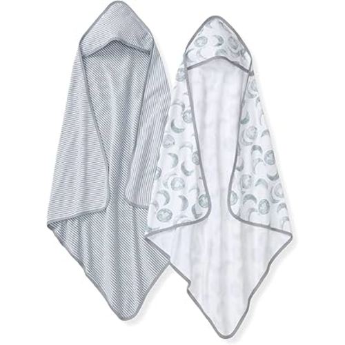 Hooded Towels, Absorbent Knit Terry, Super Soft Single Ply, 100% Organic Cotton