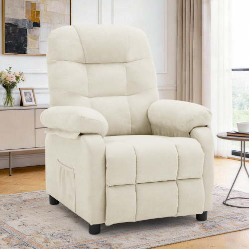 Korser Recliner Chairs for Adults with Fixed Base Push Back Recliner Chair for Living Room,Small Recliner Sofa for Small Spaces,Linen Fabric,Beige