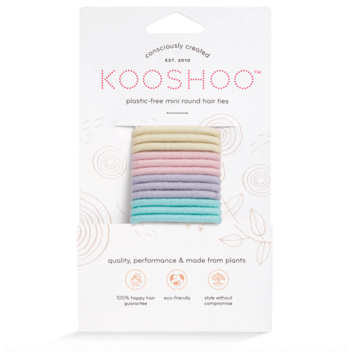 Biodegradable Round Mini Hair Ties, Pastel 6 Pack