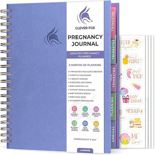 Clever Fox Pregnancy Journal & Memory Book - Pregnancy Planner & Notebook for Expecting Moms – Baby Keepsake, First Time Moms Gift (Lavender, 9" x 10.5")