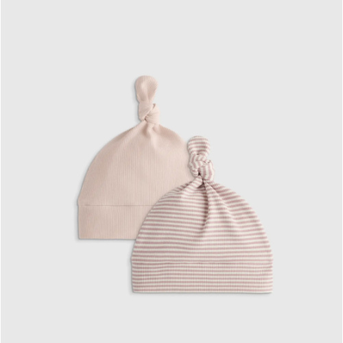 The Softest Rib Hat (2-Pack) in Peach Blush/Lilac Stripe