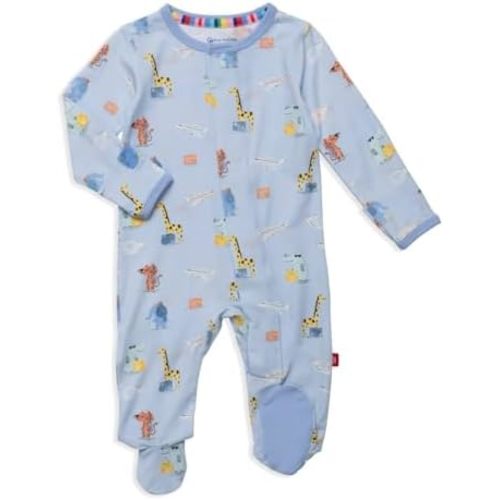 Magnetic Me Boys Modal Magnetic Baby Footie Pajamas | Silky Soft Modal Fabric | Baby Sleepers