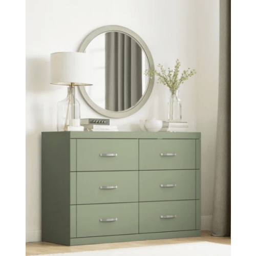 Avigail 6 Drawer 46.45'' W Double Dresser- Green