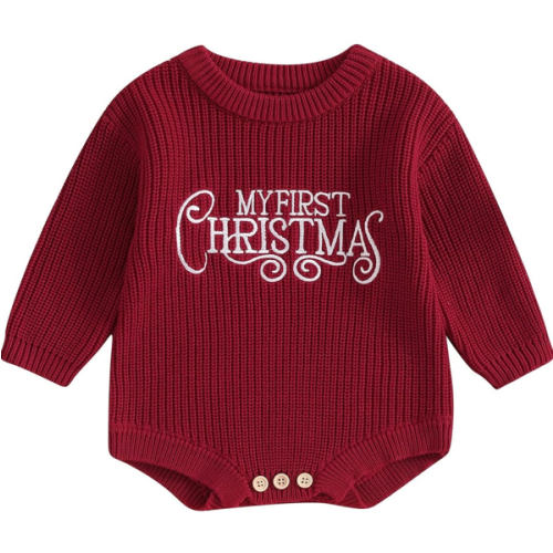 Adobabirl Baby Girl Boy Knitted Sweater Bubble Romper Long Sleeve Jumpsuit Festival Outfit Fall Winter Spring Clothes