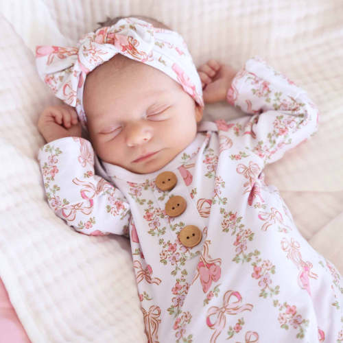 Ballet Blossoms Knit Large Bow Headwrap