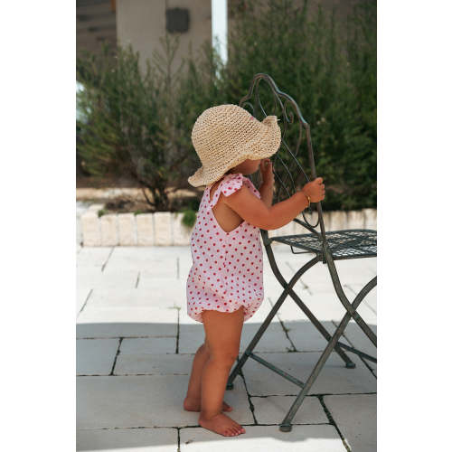 Esmé Linen Romper - Pink/Red – MYLA JANE