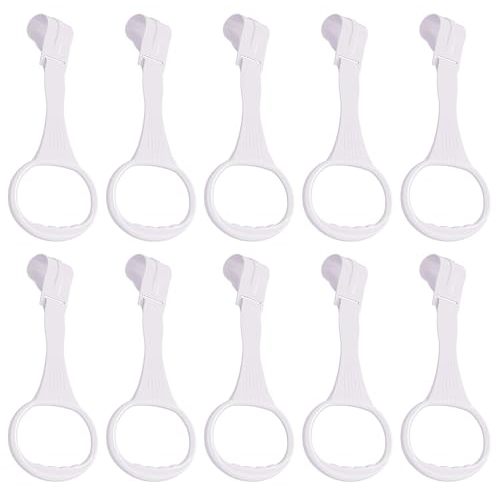YYaaloa 10pcs White Baby Pull-Up Rings for Toddlers (3.5x7.5inch)