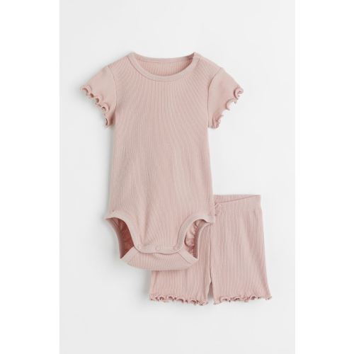 Ribbed Cotton Set, Light pink