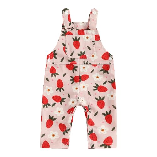 CHAUKAREAUL Baby Girl Overalls Romper Floral Print Sleeveless Suspender Jumpsuit Summer Clothing