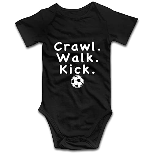 DOQOSESHY Crawl. Walk. Kick. Baby Soccer Onesie Bodysuit Short Sleeve/Sleeveless/Long Sleeve Toddler Outfits Rompers