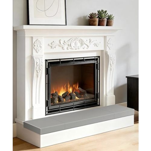 Fireplace Baby Proofing 80'', Corner Guard Hearth Cushion for Baby Proof, Memory Foam Brick Fire Place Bumper Protector Soft Seat Pad for Babies Child Children Toddlers, Grey