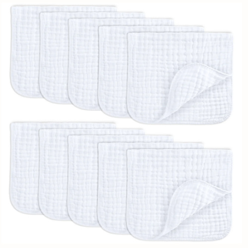 Muslin Burp Cloths in White – Comfy Cubs