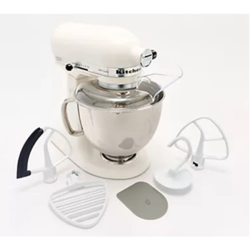KitchenAid 5-qt Artisan Stand Mixer w/ Pastry Beater and Flex Edge - QVC.com