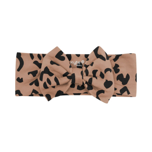 Kyte Baby - Bow Headband in Latte Leopard