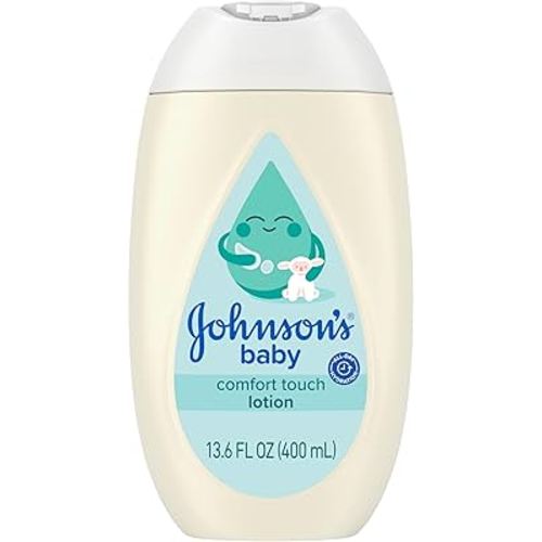 Johnson's Baby Comfort Touch Newborn Baby Face & Body Lotion, Silky Moisturizing Lotion, Baby Essentials, Hypoallergenic, No added Parabens &Dyes,13.6 fl. oz