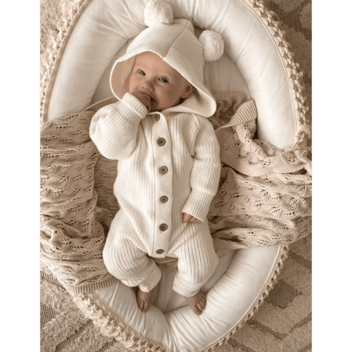 Little B's Classic Hoodie Jumpsuit - Milk