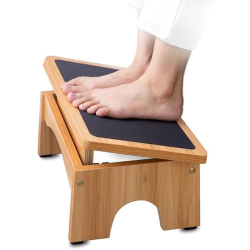 StrongTek Adjustable Foot Rest for Under Desk, 3-Level Adjust Incline, 7" Step Stool for Kids Adults, Ergonomic Foot Stool Relieves Swelling, One Step Stool with Non-Slip Surface for Home and Office