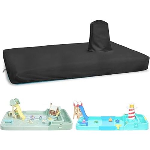 Exokugo Toddler Water Table Cover for Little Tikes Splash Pad & Splash Beach Water Table,Heavy Duty Waterproof UV-Resistant,Black