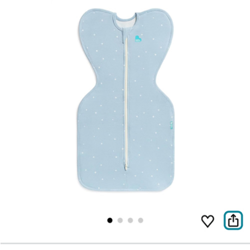 Love to Dream Swaddle Up Original, Arms Up Position, Light and Ultra Breathable Cotton - Wearable Blanket - 1.0 TOG - (20-24°C) Ideal for Moderate Temps (Twinkle Powder Blue, Small, 3.5–6kg)