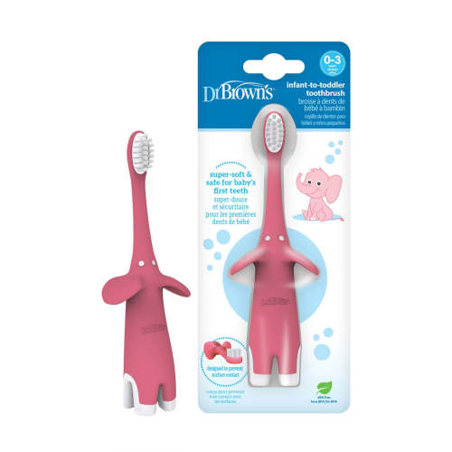 Dr. Brown's Infant-to-Toddler Toothbrush, Elephant, 1-Pack