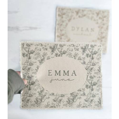 Winnie the Pooh Nursery Wall Art, Custom Name Canvas Banner Print, Neutral Wall Art Flag, Kids Room Decor, Printed Toile Artwork