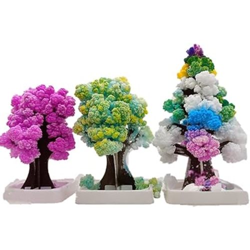 3 in 1 Mini Christmas Tree Magic Growing, Paper Tree Colorful DIY Crystal Growing Kit, Crystal Christmas Growing Kit, Educational Craft Kit with Art Supplies, Party Toys DIY Christmas Decorations