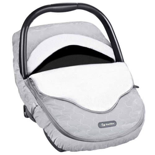 Yoofoss Baby Car Seat Cover Winter Carseat Canopies Cover to Protect Baby from Cold Wind, Super Warm Plush Fleece Baby Carrier Cover for Infant Boys Girls (Grey)