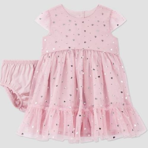 Carter's Just One You® Baby Girls' 2pc Holiday Glittery Tulle Dress - Pink