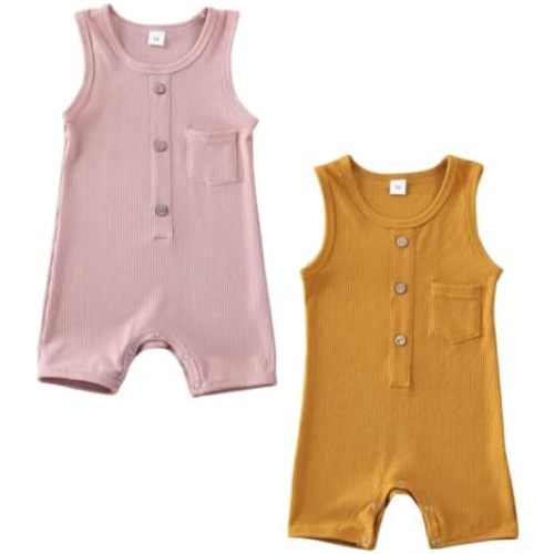 2 Pack Newborn Summer Baby Boy Girl Romper Bodysuit Jumpsuit Playsuit One Piece Outfit Clothes