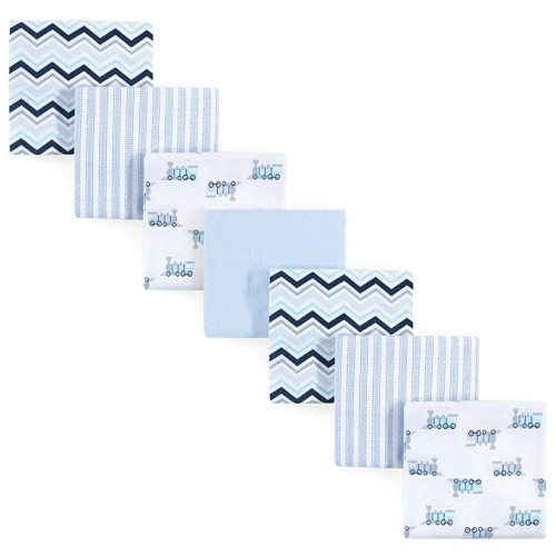 Luvable Friends Unisex Baby Cotton Flannel Receiving Blankets, Train 7-Pack, One Size
