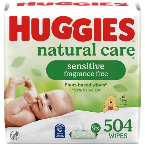 Huggies Natural Care Sensitive Baby Wipes, Unscented, Hypoallergenic, 6 Flip-Top Packs (288 Wipes Total)