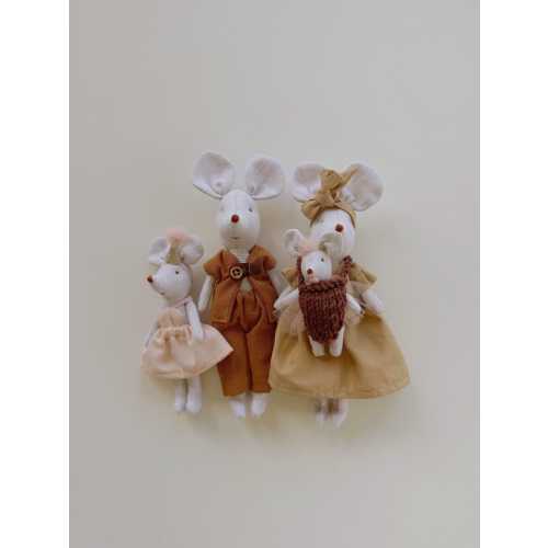 Maileg Style Linen Mouse Toy – Waldorf Inspired, Scandinavian Nursery Decor