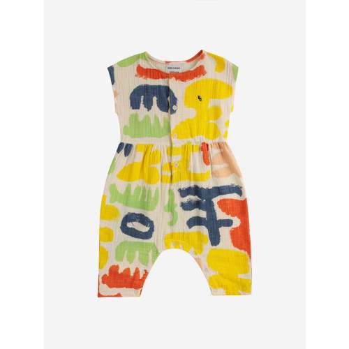 Bobo Choses Baby Carnival All Over Woven Overall - Off White