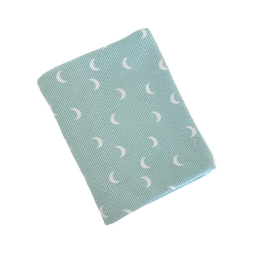 Organic Cotton Waffle Swaddle Blanket, Light Blue Moon