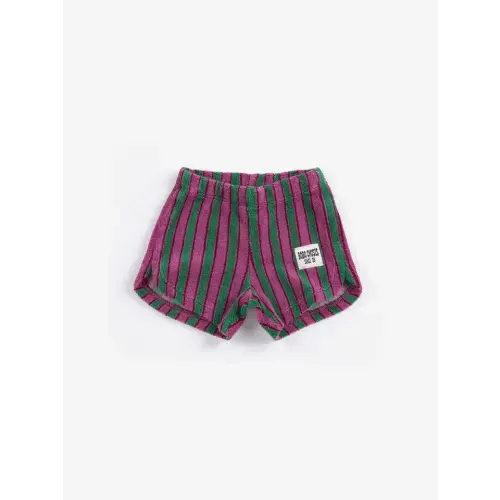 Striped terry cloth shorts