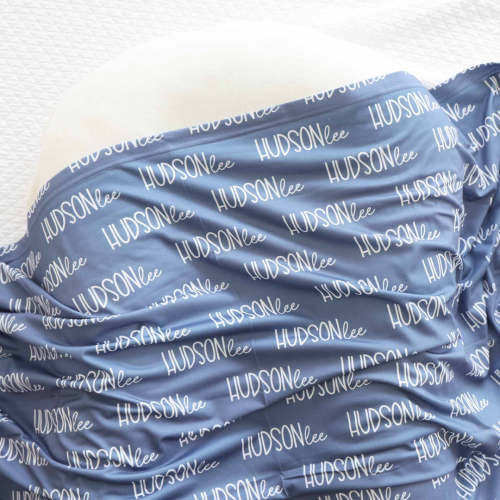Personalized Baby Name Swaddle Blanket Font Duo | Best Selling Blues