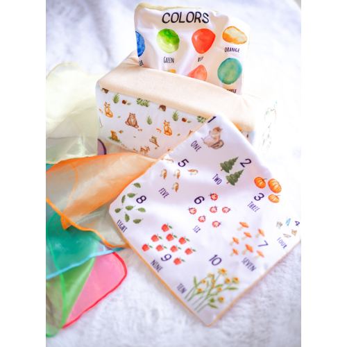 Baby Tissue Box Toy | Montessori Toys 6-12 month old | Montessori Toys 1 year old | Sensory Tissue Box Toy | Woodland Theme Baby Shower Gift