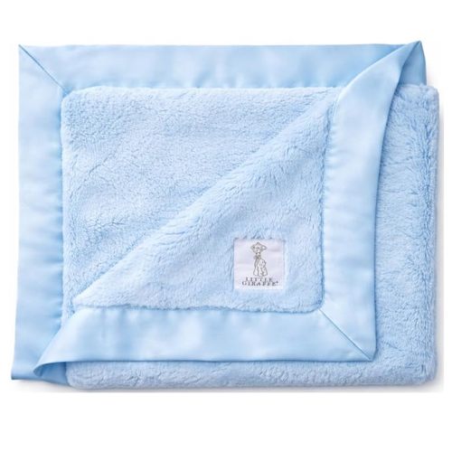 Little Giraffe Baby Blanket - Luxe Soft Blanket with Satin Trim - Baby Stroller Blanket - Newborn Baby Essentials & Baby Gifts - 29x35" - Cornflower
