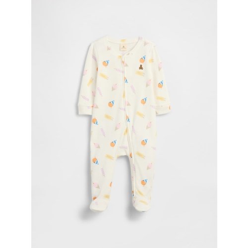 Baby Print Two-Way Zip One-Piece