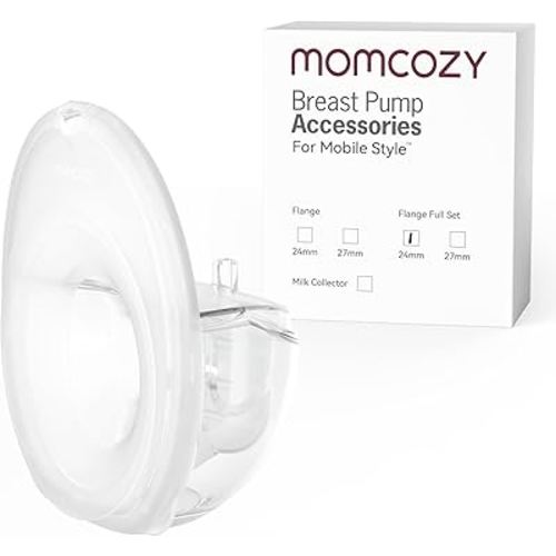 Momcozy Full Set Collector Cup Only Compatible with Momcozy Mobile Style | M6 NOT for Others. Original Mobile Style | M6 Breast Pump Replacement Accessories DoubleFit Flange 24mm
